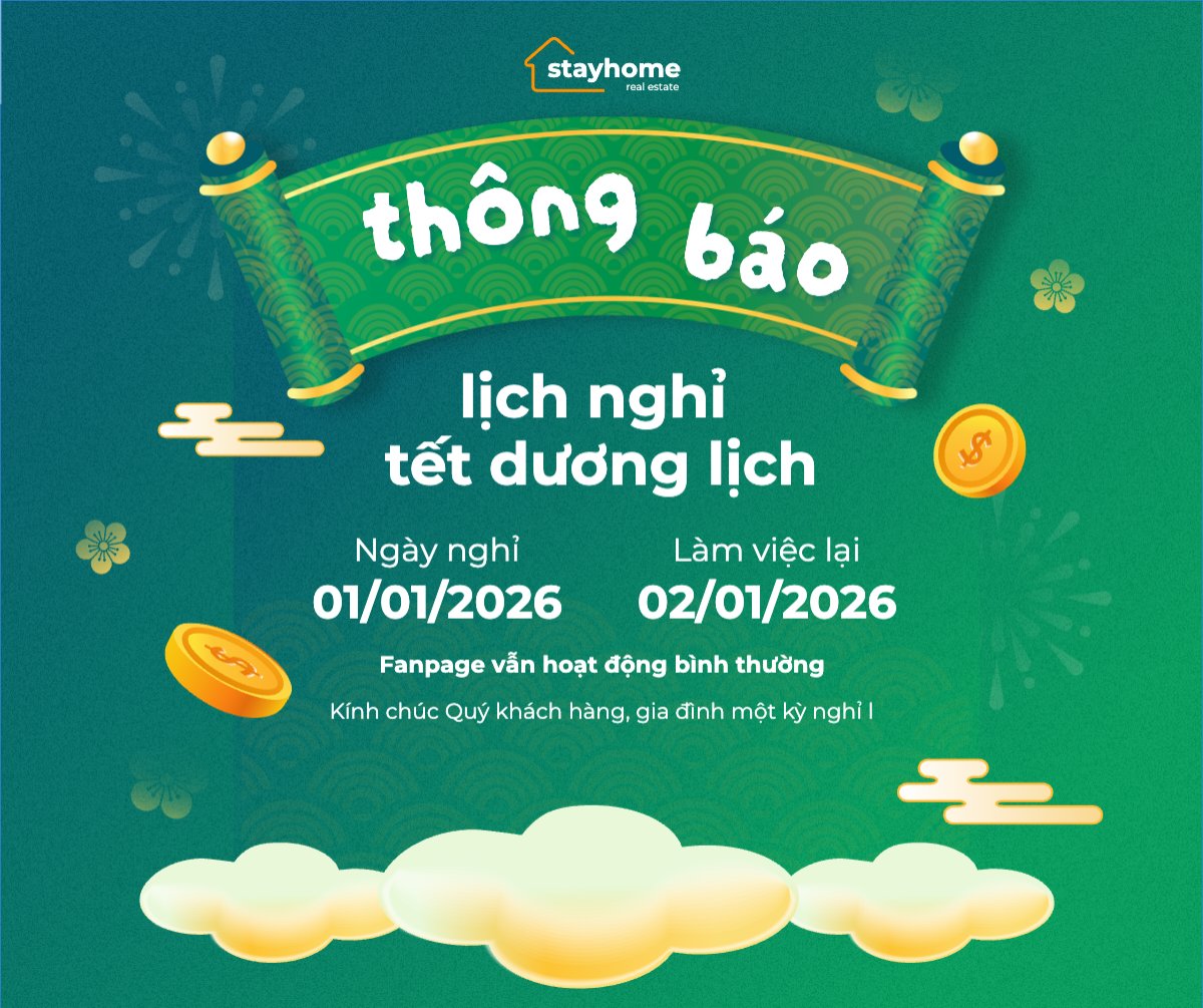 Mẫu Bài post MXH ngang Thông báo lịch nghỉ Tết dương lịch 2026 — LayerPic