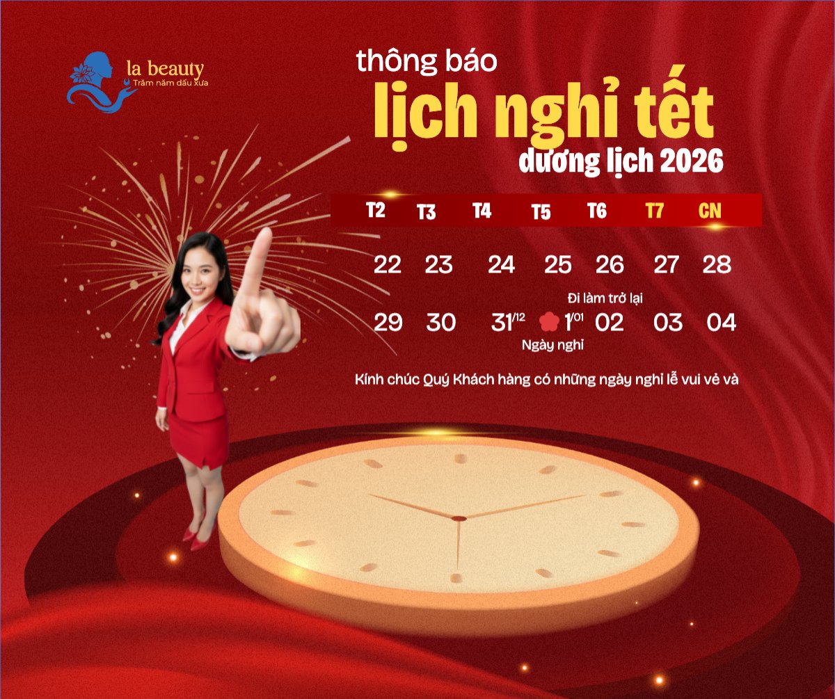 Mẫu Bài post MXH ngang Thông báo lịch nghỉ Tết dương lịch 2026 — LayerPic