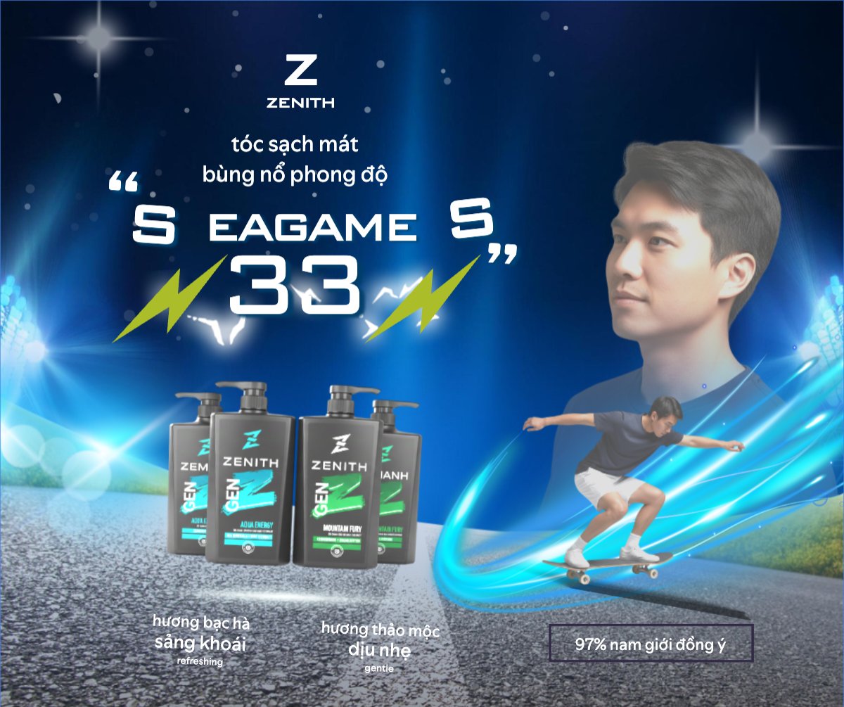 Mẫu Bài post MXH ngang Bùng nổ phong độ Seagame 33 — LayerPic