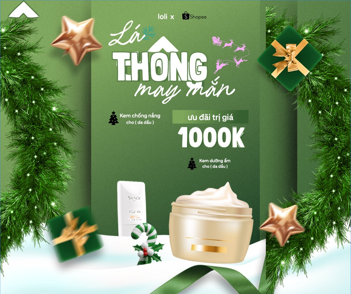 Mẫu Bài post MXH ngang Lá thông may mắn — LayerPic