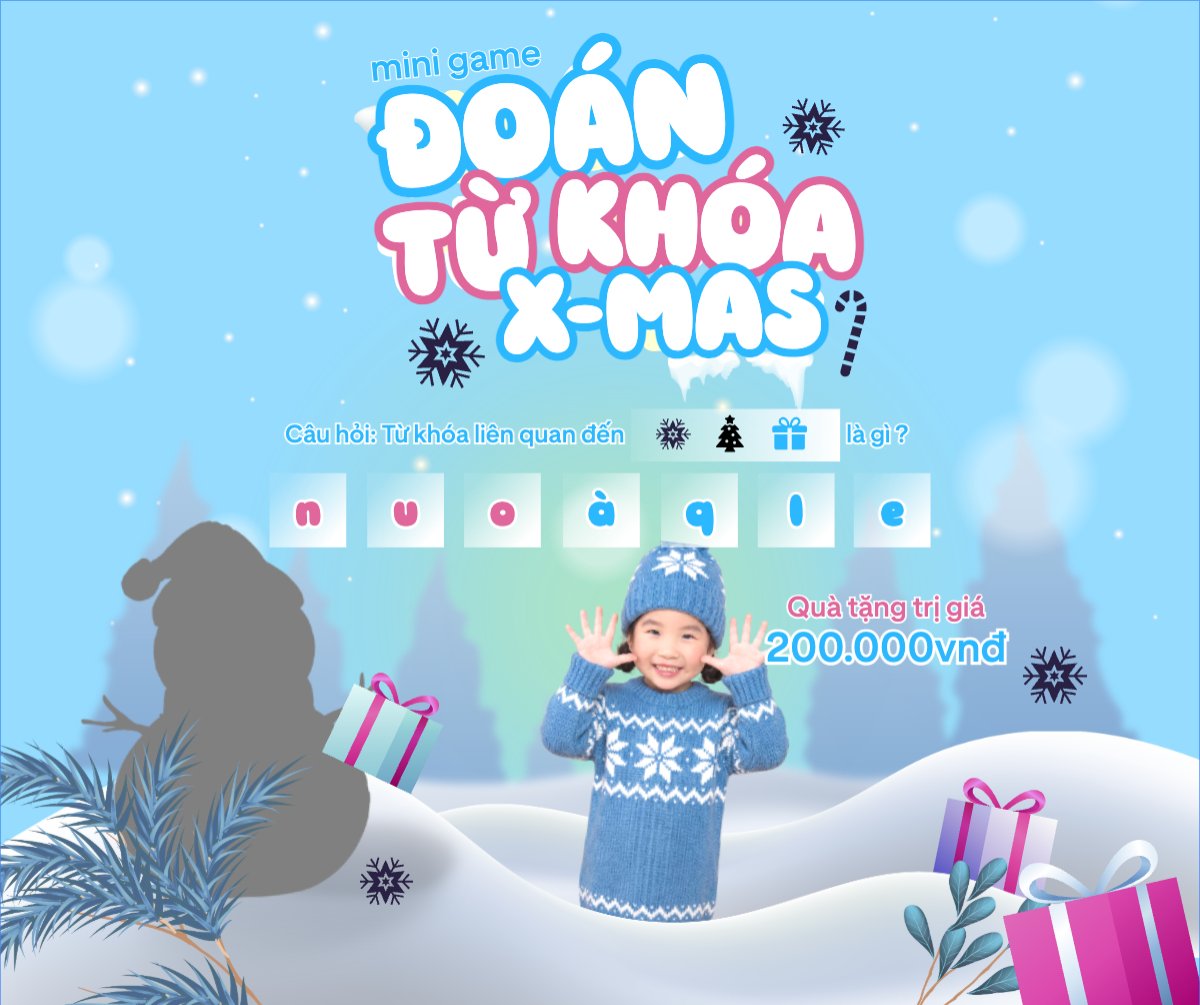 Mẫu Bài post MXH ngang Mini game đoán từ khóa x-mas — LayerPic