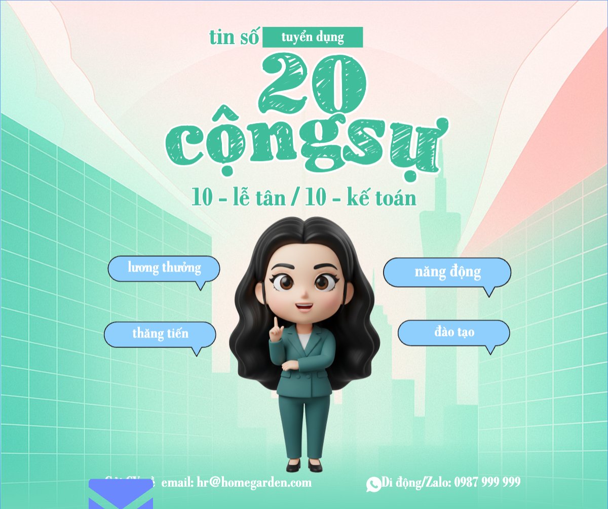 Mẫu Bài post MXH ngang Tuyển dụng 20 cộng sự — LayerPic