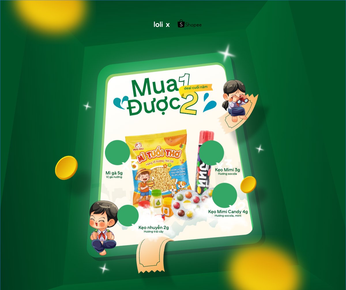 Mẫu Bài post MXH ngang Mua 1 được 2 săn sale cuối năm — LayerPic