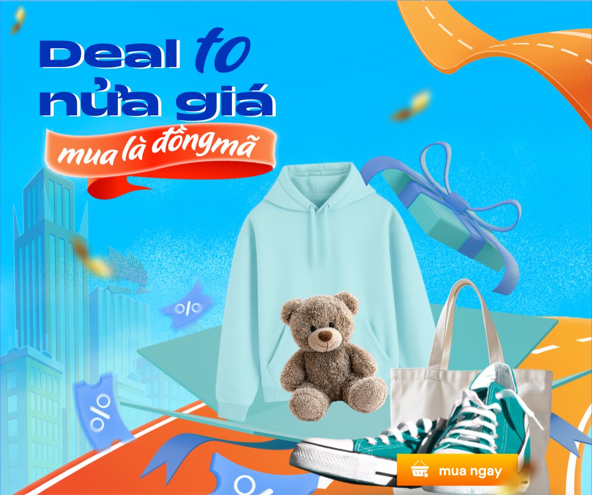 Mẫu Bài post MXH ngang Deal to nửa giá mua là đồng mã — LayerPic
