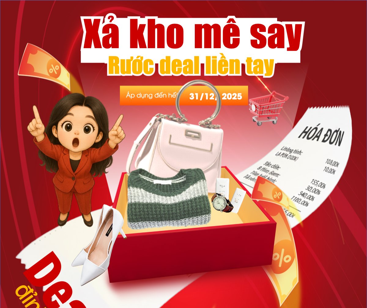 Mẫu Bài post MXH ngang Xả kho mê say rước deal liền tay — LayerPic