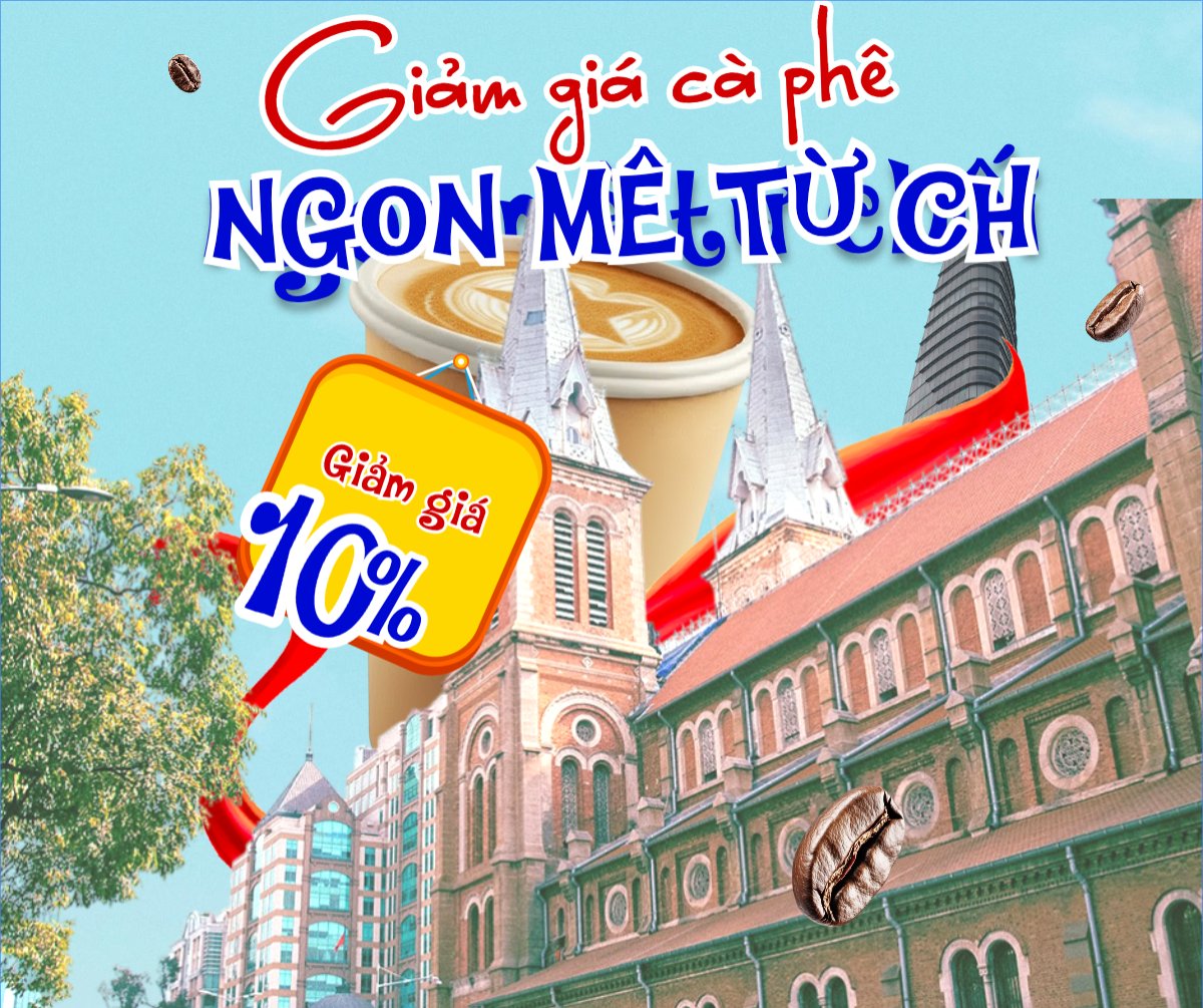 Mẫu Bài post MXH ngang Giảm giá cà phê ngon mê từ chối — LayerPic
