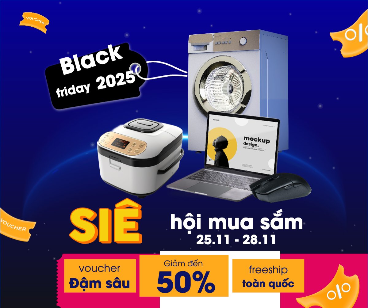 Mẫu Bài post MXH ngang Siêu hội mua sắm công nghệ — LayerPic