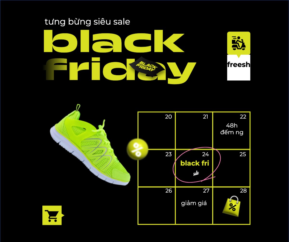 Mẫu Bài post MXH ngang Black friday giảm giá — LayerPic