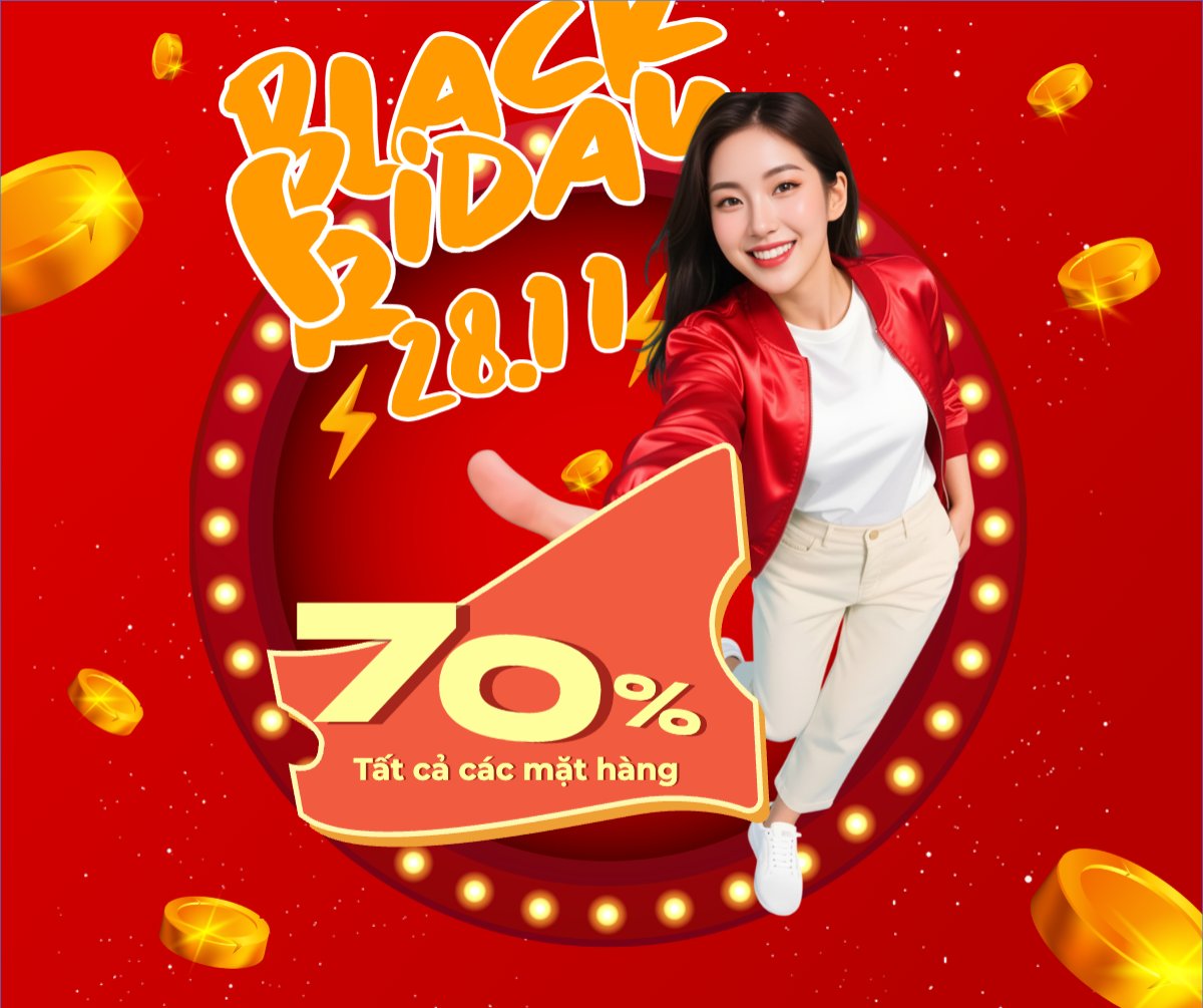 Mẫu Bài post MXH ngang Black Friday 28.11 — LayerPic