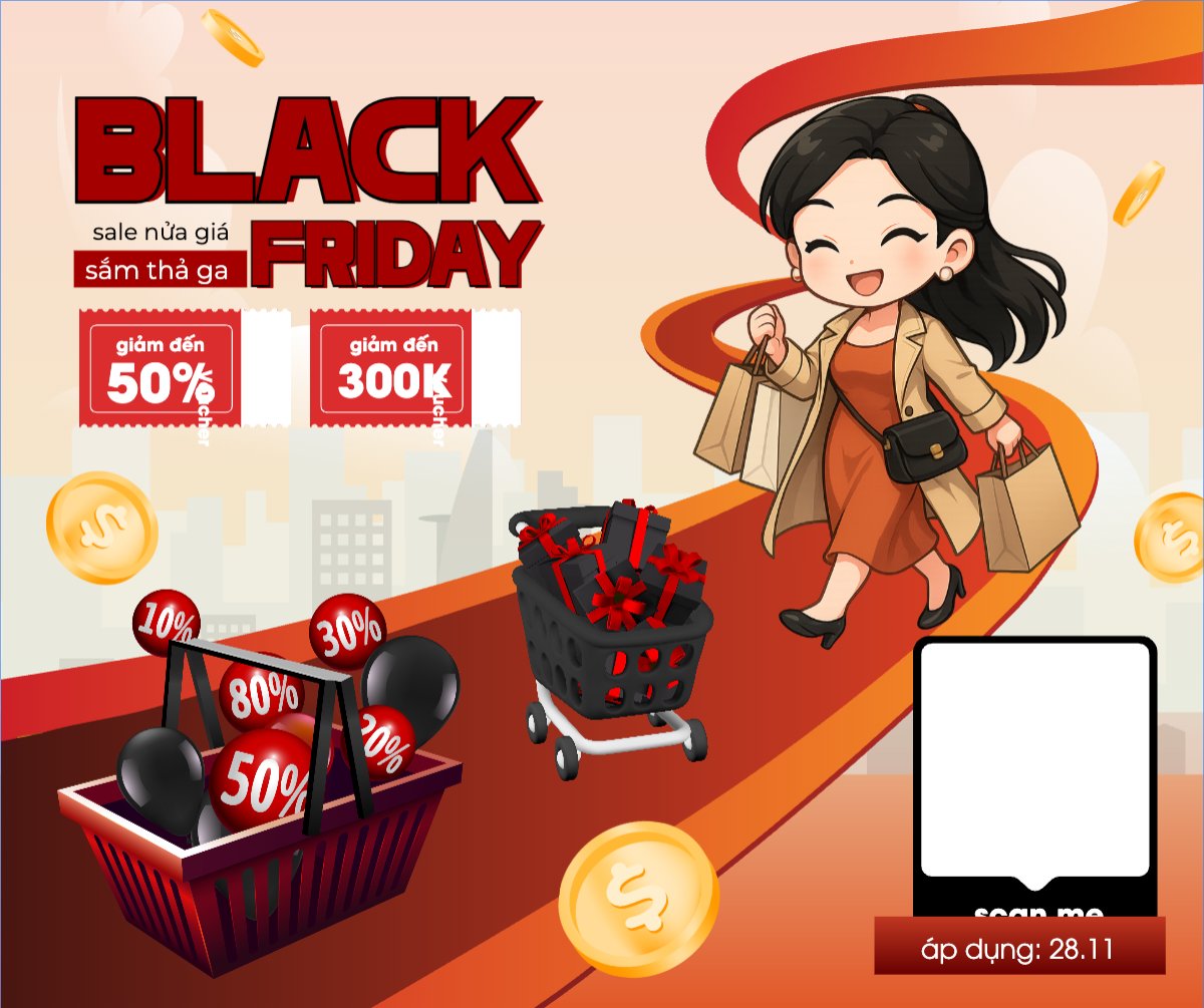 Mẫu Bài post MXH ngang Sale nửa giá sắm thả ga — LayerPic