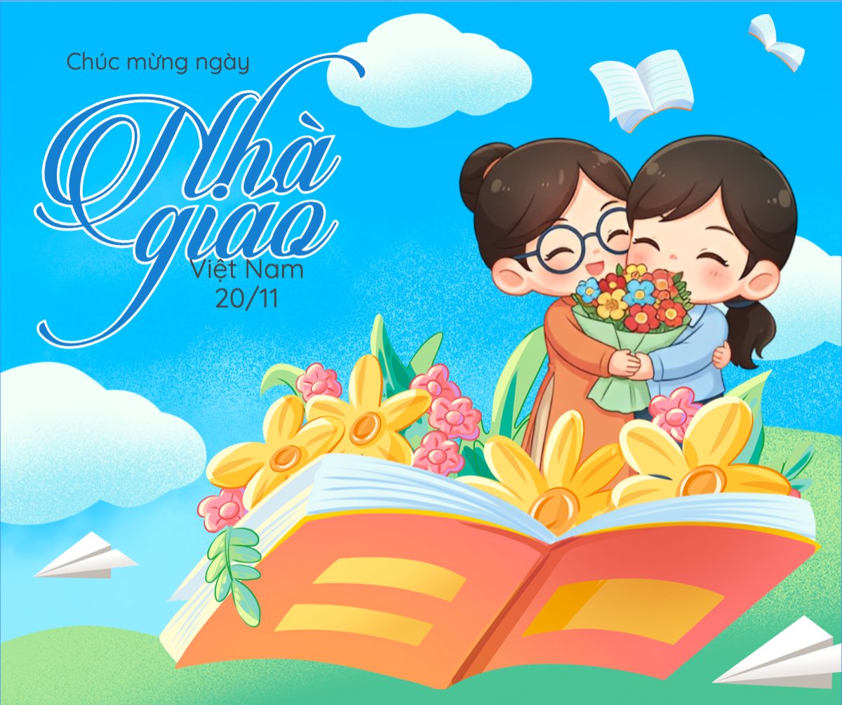 Mẫu Bài post MXH ngang Lời chúc ngày nhà giáo Việt Nam — LayerPic