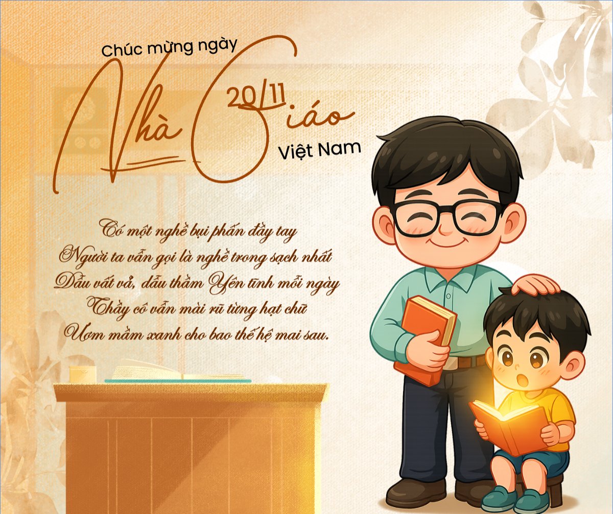 Mẫu Bài post MXH ngang Lời chúc 20/11 — LayerPic