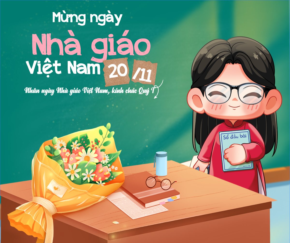 Mẫu Bài post MXH ngang Mừng ngày nhà giáo Việt Nam 20/11 — LayerPic
