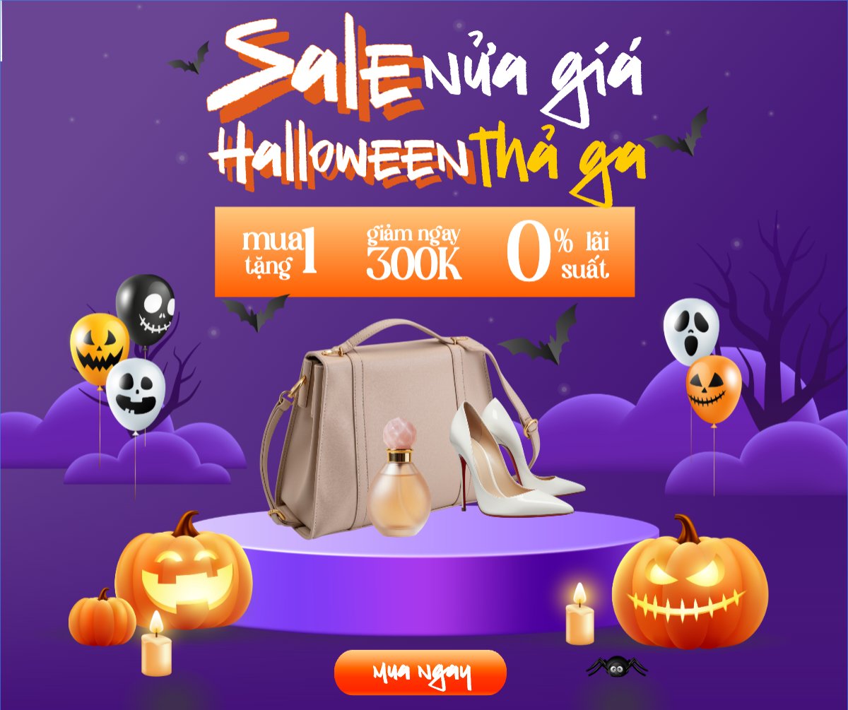Mẫu Bài post MXH ngang Halloween, lễ hội ma quái, sự kiện, event, fashion, thời trang, quần áo, trang phục, clothes, outfit, dễ thương, cute, chibi, hoạt hình, cartoon — LayerPic