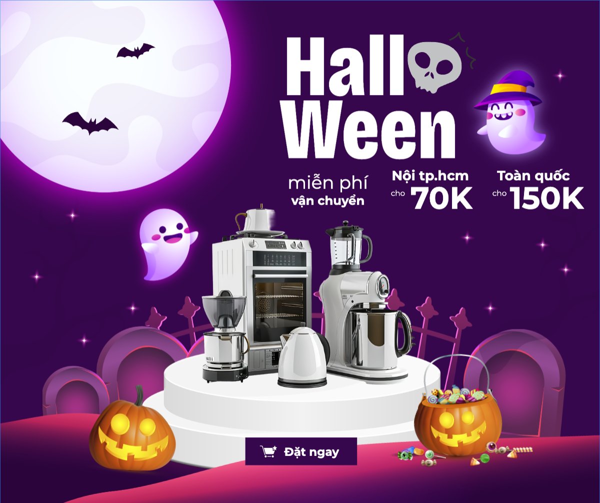 Mẫu Bài post MXH ngang Halloween, lễ hội ma quái, gia dụng, sự kiện, event, dễ thương, cute, chibi, hoạt hình, cartoon — LayerPic
