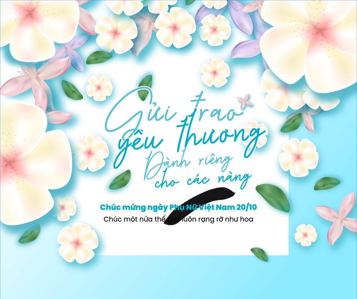 Mẫu Bài post MXH ngang 20/10, Ngày phụ nữ Việt Nam, Vietnamese Women's Day, phụ nữ, sự kiện, event, làm đẹp, beauty, thẩm mỹ, modern, hiện đại — LayerPic