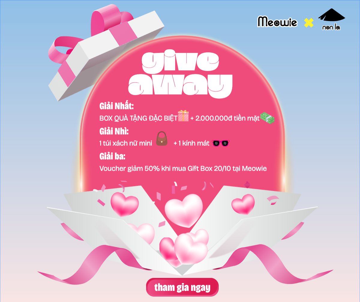 Mẫu Bài post MXH ngang 20/10, Ngày phụ nữ Việt Nam, Vietnamese Women's Day, phụ nữ, give away, sự kiện, event, dễ thương, cute, chibi, hoạt hình, cartoon — LayerPic