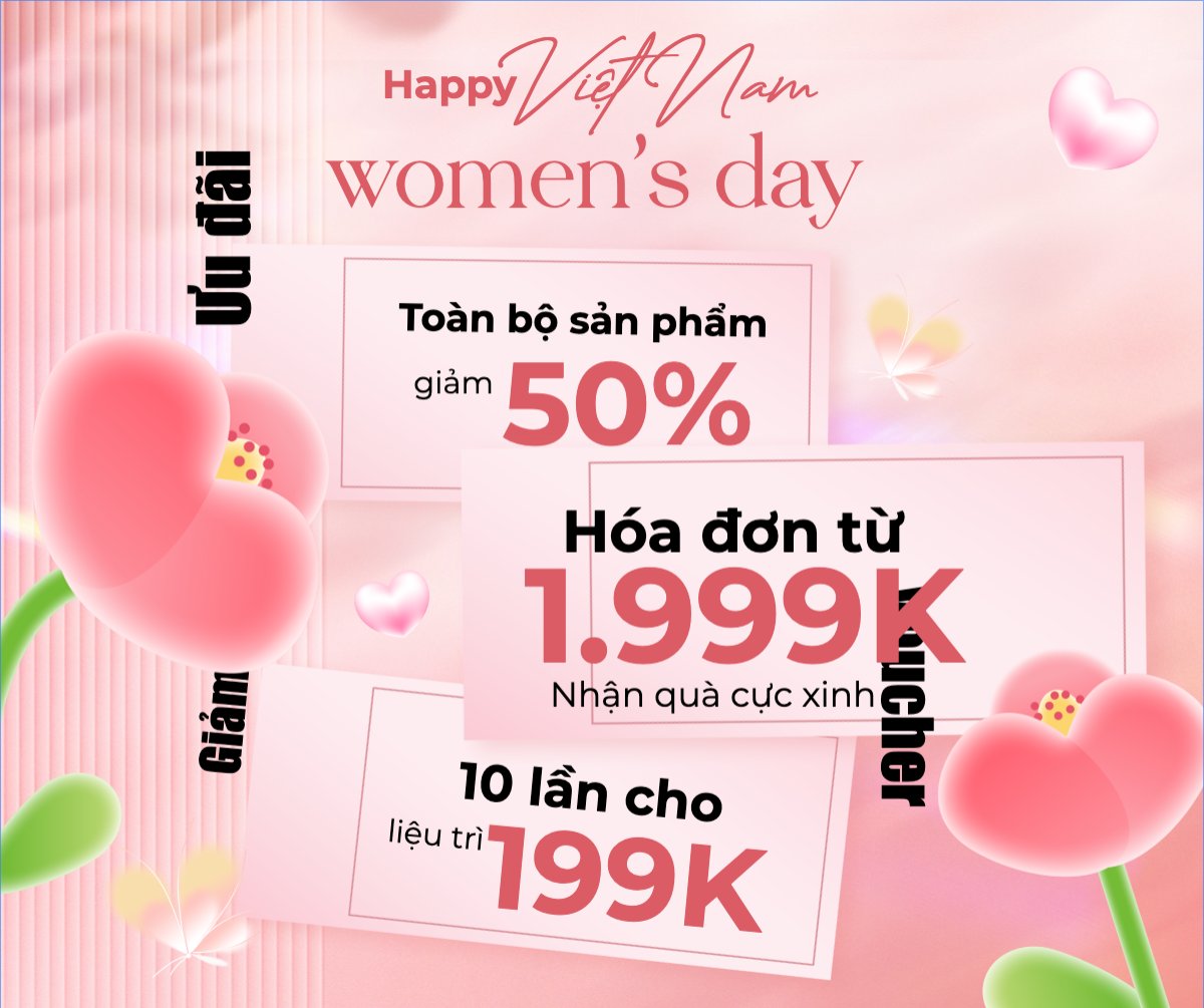 Mẫu Bài post MXH ngang 20/10, Ngày phụ nữ Việt Nam, Vietnamese Women's Day, phụ nữ, sự kiện, event, mỹ phẩm, làm đẹp, beauty, hiện đại, modern — LayerPic