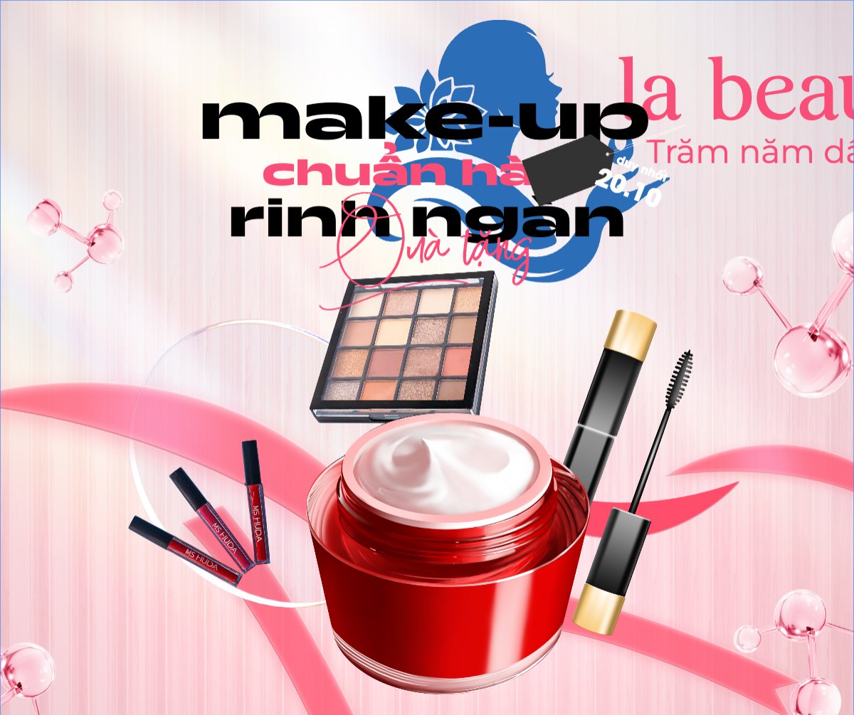 Mẫu Bài post MXH ngang 20/10, Ngày phụ nữ Việt Nam, Vietnamese Women's Day, phụ nữ, sự kiện, event, mỹ phẩm, làm đẹp, beauty, hiện đại, modern — LayerPic