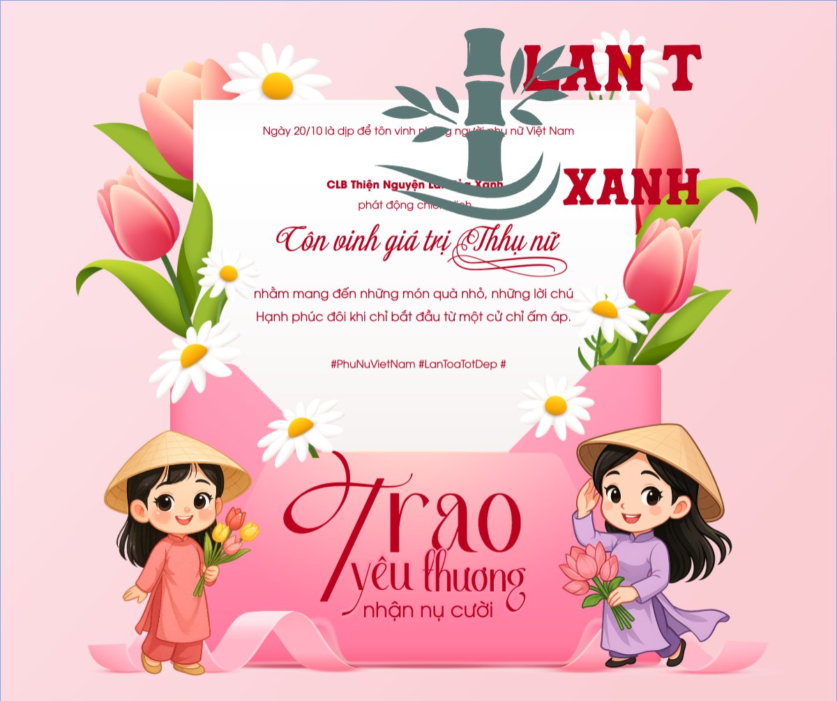 Mẫu Bài post MXH ngang 20/10, Ngày phụ nữ Việt Nam, Vietnamese Women's Day, phụ nữ, , sự kiện, event, dễ thương, cute, chibi, hoạt hình, cartoon — LayerPic