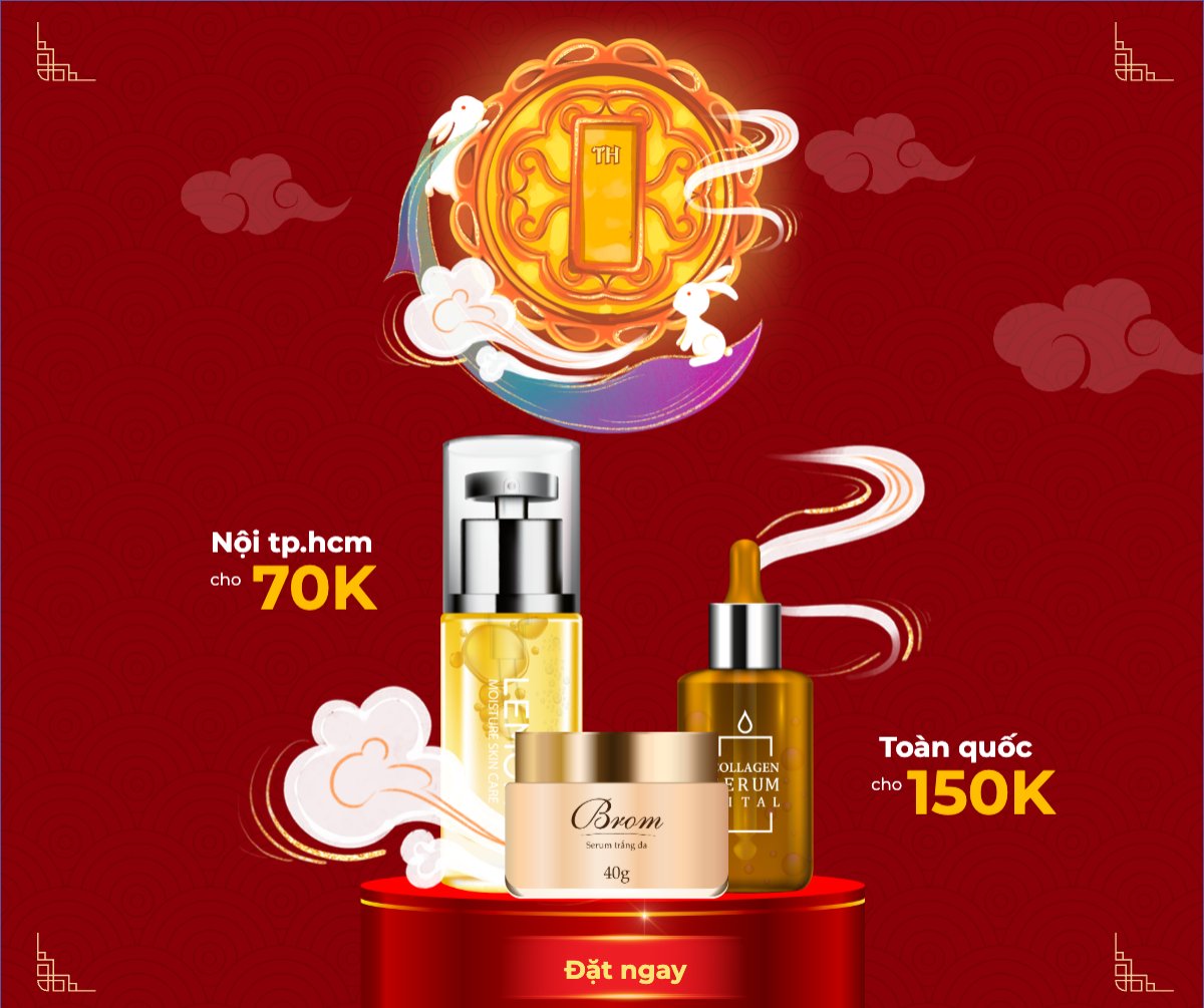 Mẫu Bài post MXH ngang Trung thu, Tết Đoàn Viên, mid-autumn festival, sự kiện, event, lễ hội, festival, mỹ phẩm, beauty, làm đẹp, sale, giảm giá, dễ thương, cute — LayerPic