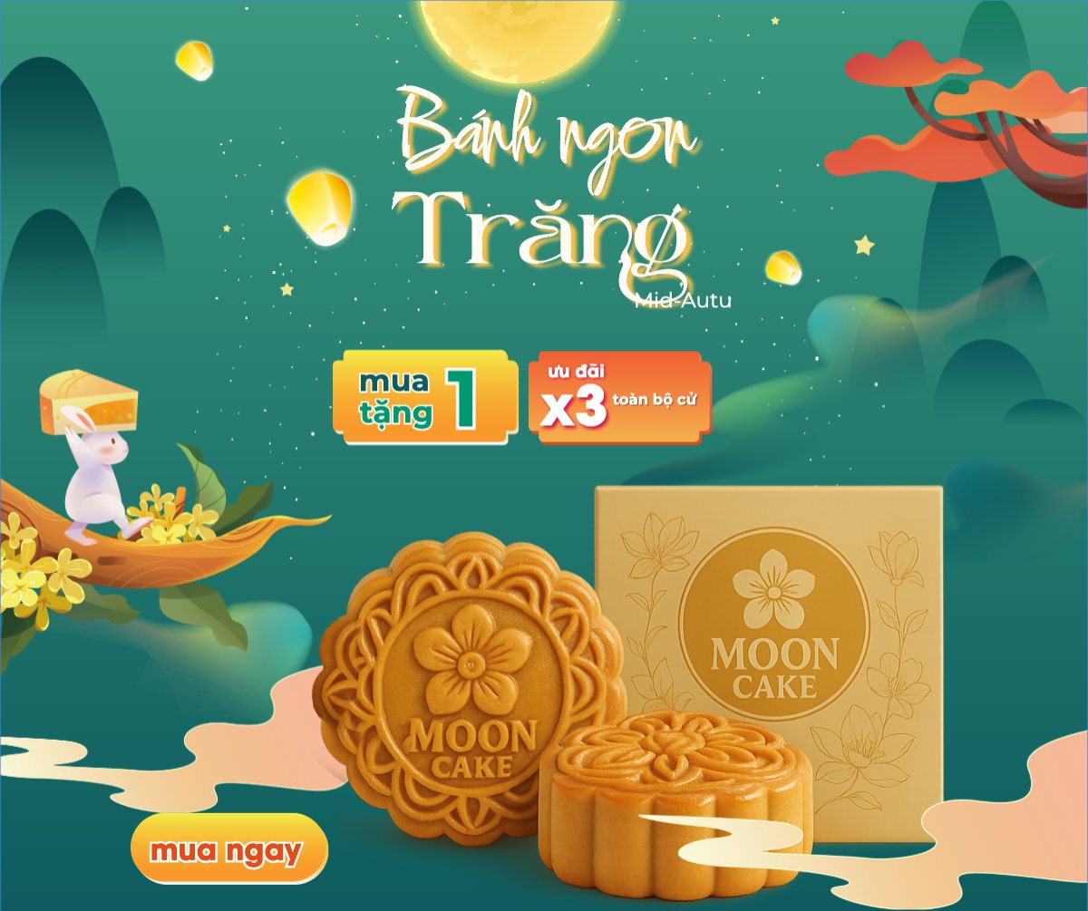 Mẫu Bài post MXH ngang Trung thu, Tết Đoàn Viên, mid-autumn festival, sự kiện, event, lễ hội, festival, ẩm thực, food, bánh trung thu, cute, dễ thương — LayerPic