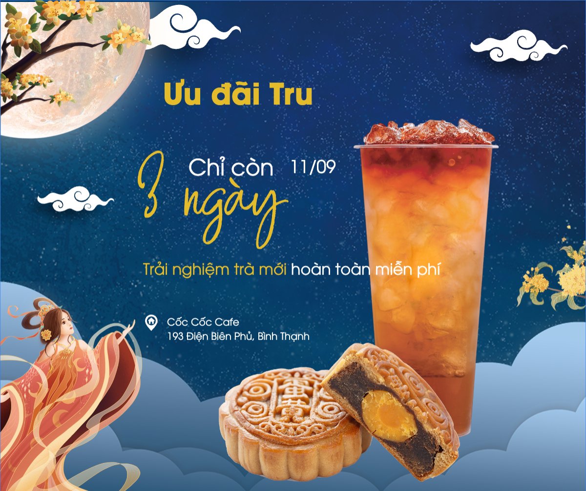 Mẫu Bài post MXH ngang Trung thu, Tết Đoàn Viên, mid-autumn festival, sự kiện, event, lễ hội, festival, ẩm thực, food, bánh trung thu, cute, dễ thương — LayerPic