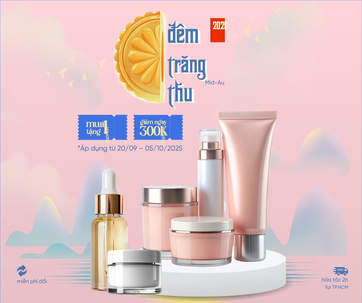 Mẫu Bài post MXH ngang Trung thu, Tết Đoàn Viên, mid-autumn festival, sự kiện, event, lễ hội, festival, mỹ phẩm, beauty, làm đẹp, sale, giảm giá, dễ thương, cute — LayerPic