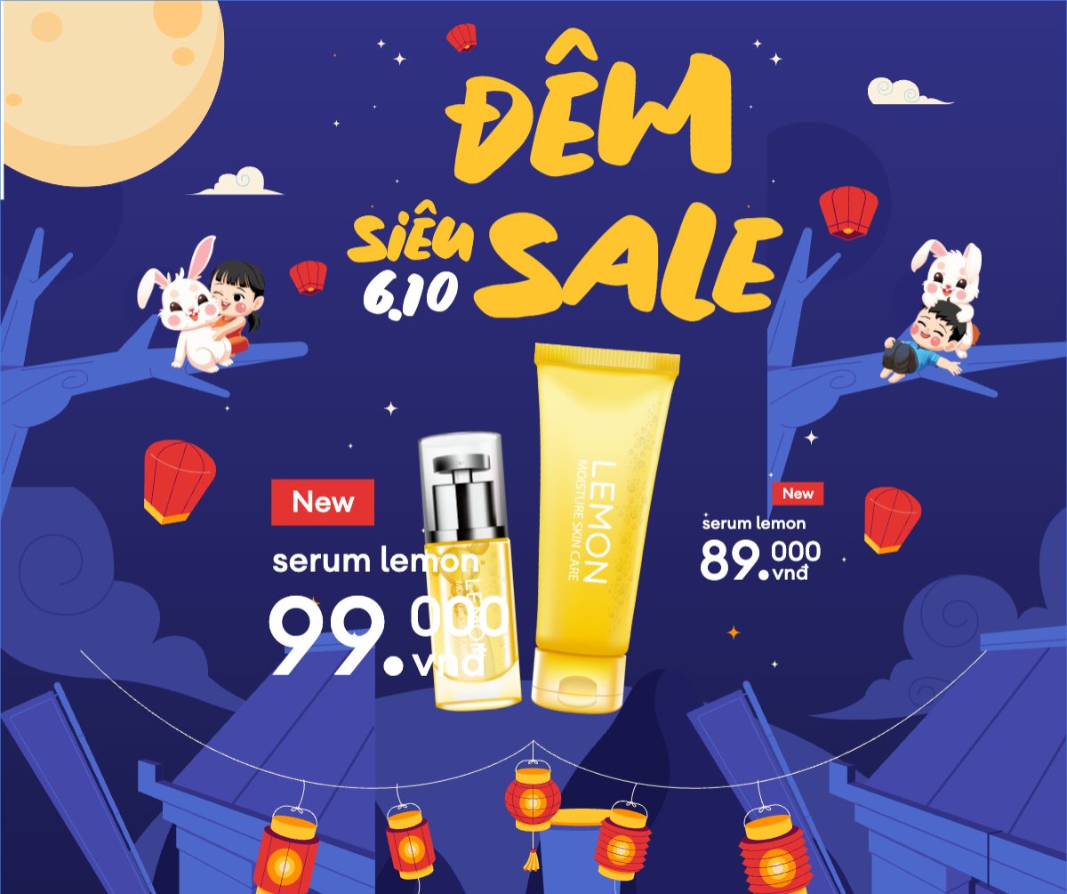 Mẫu Bài post MXH ngang Trung thu, Tết Đoàn Viên, mid-autumn festival, sự kiện, event, lễ hội, festival, mỹ phẩm, beauty, làm đẹp, cute, dễ thương — LayerPic