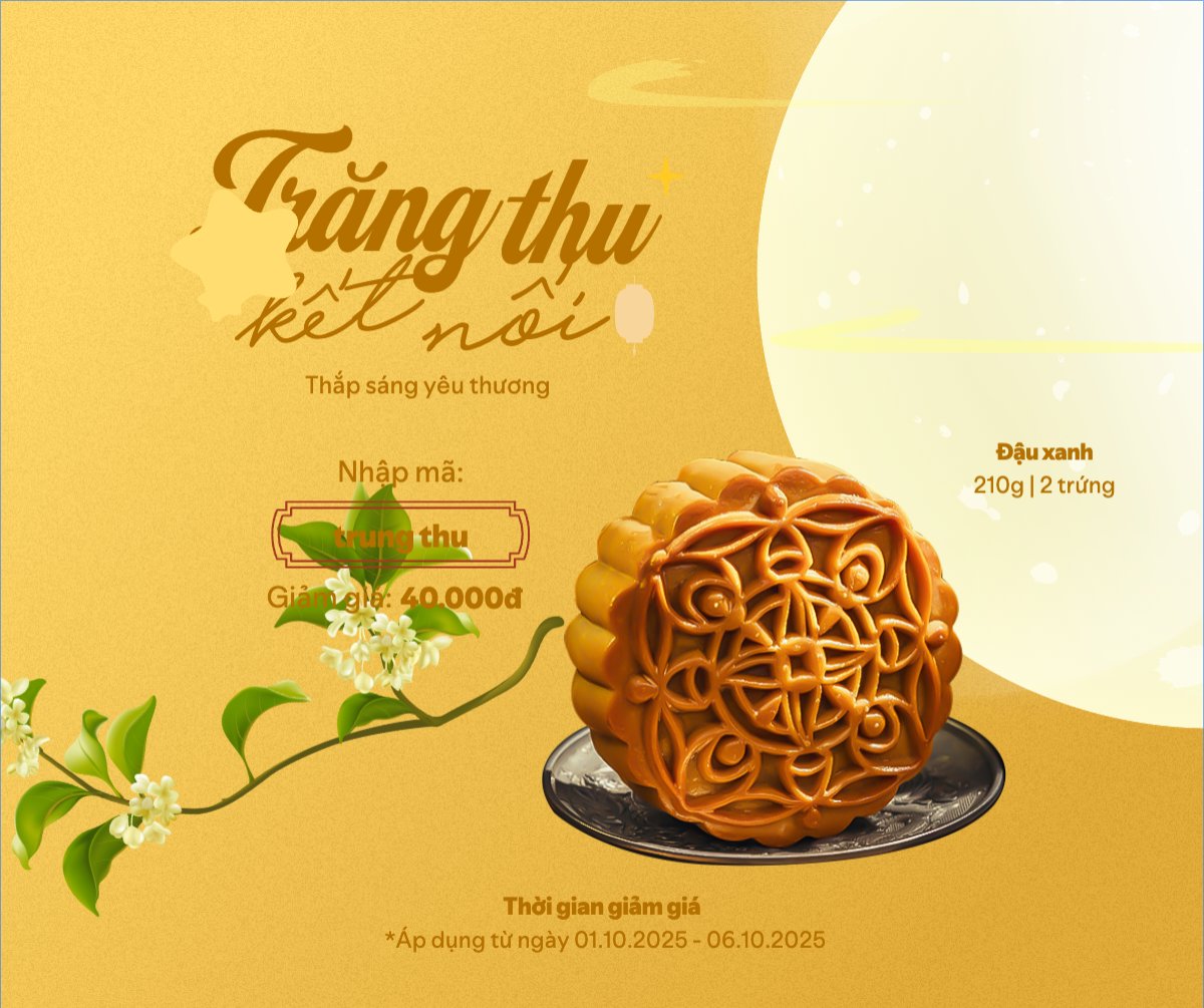 Mẫu Bài post MXH ngang Trung thu, Tết Đoàn Viên, mid-autumn festival, sự kiện, event, lễ hội, festival, ẩm thực, food, bánh trung thu, cute, dễ thương — LayerPic