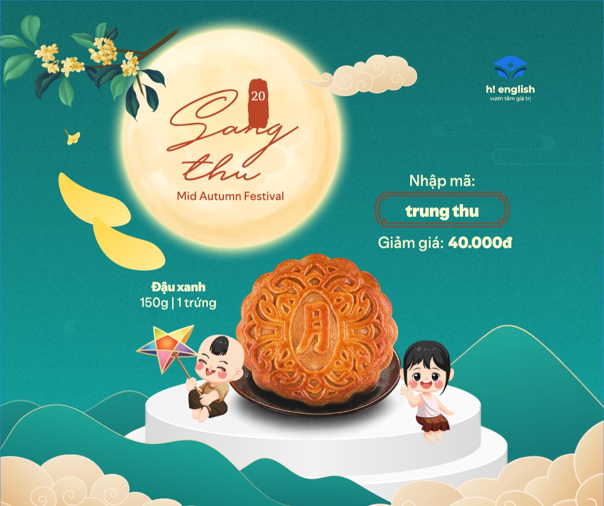 Mẫu Bài post MXH ngang Trung thu, Tết Đoàn Viên, mid-autumn festival, sự kiện, event, lễ hội, festival, ẩm thực, food, bánh trung thu, cute, dễ thương — LayerPic