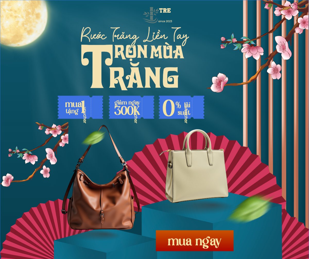 Mẫu Bài post MXH ngang Trung thu, Tết Đoàn Viên, mid-autumn festival, fashion, thời trang, túi, bag, hiện đại, modern, đơn giản — LayerPic
