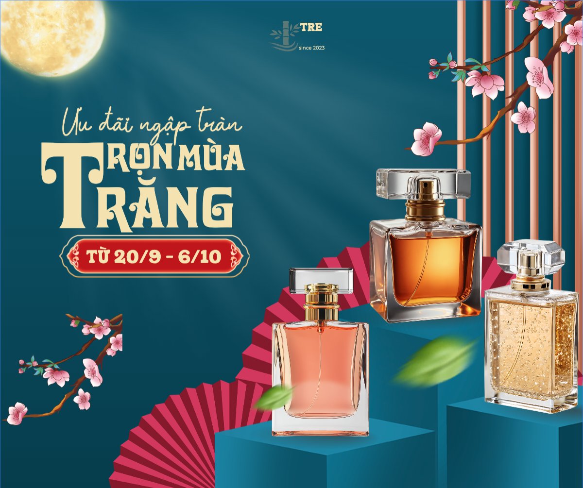 Mẫu Bài post MXH ngang Trung thu, Tết Đoàn Viên, mid-autumn festival, sự kiện, event, mỹ phẩm, beauty, làm đẹp, perfume, nước hoa, hiện đại, modern, đơn giản — LayerPic