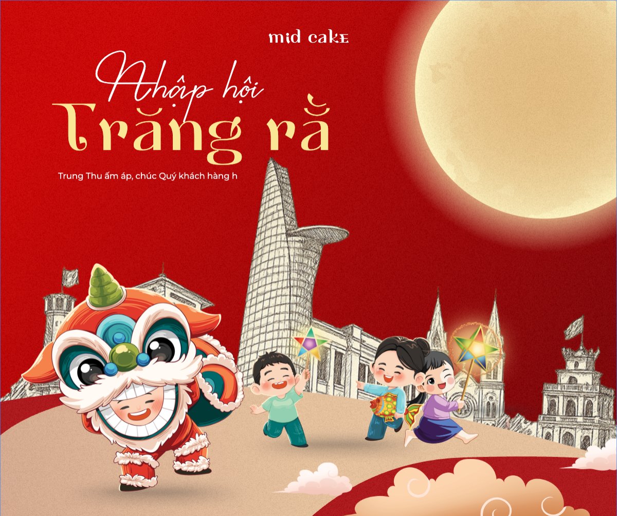 Mẫu Bài post MXH ngang Trung thu, Tết Đoàn Viên, mid-autumn festival, sự kiện, event, ẩm thực, thực phẩm, food, hiện đại, modern — LayerPic