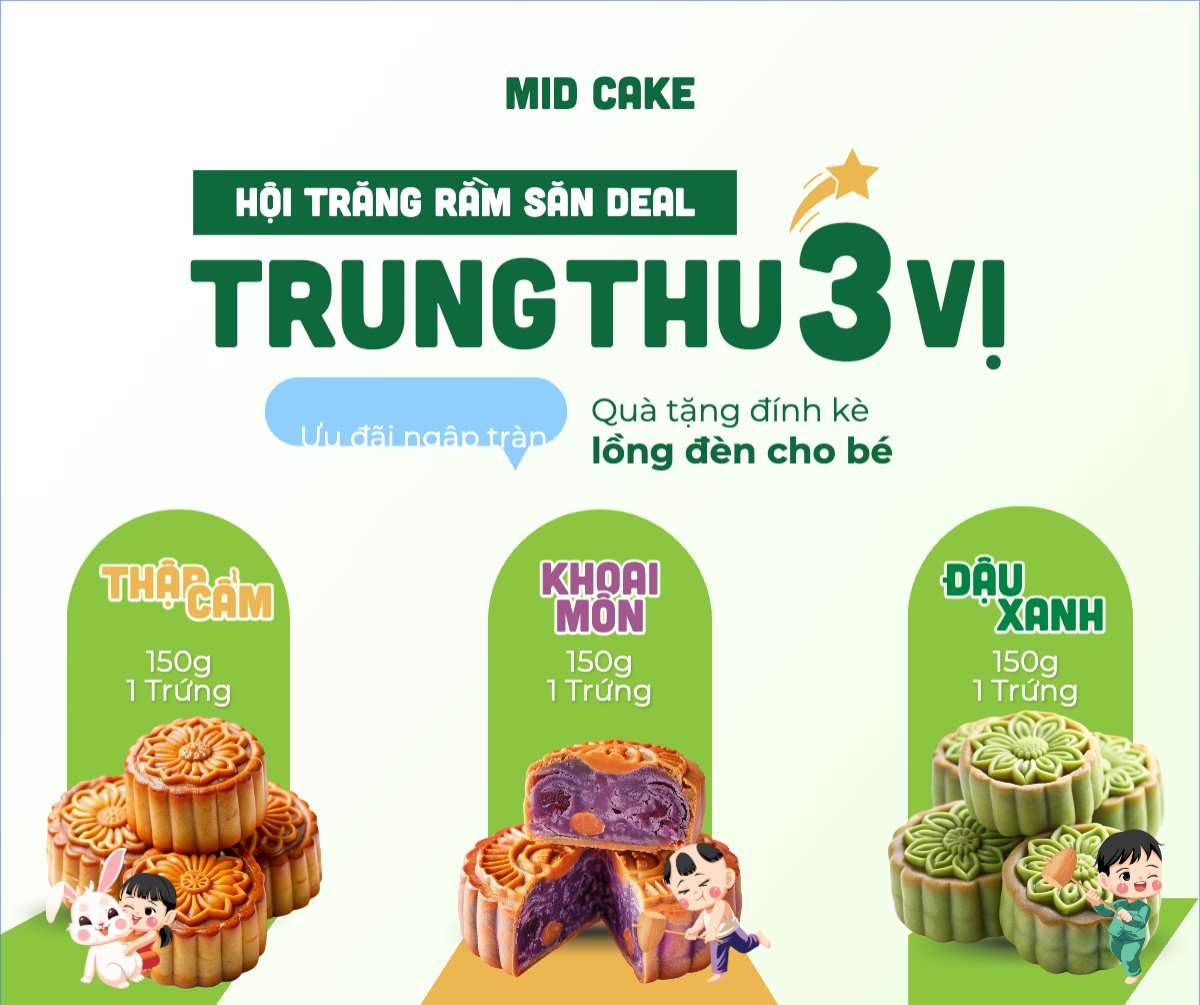 Mẫu Bài post MXH ngang Trung thu, Tết Đoàn Viên, mid-autumn festival, sự kiện, event, ẩm thực, thực phẩm, food, hiện đại, modern — LayerPic