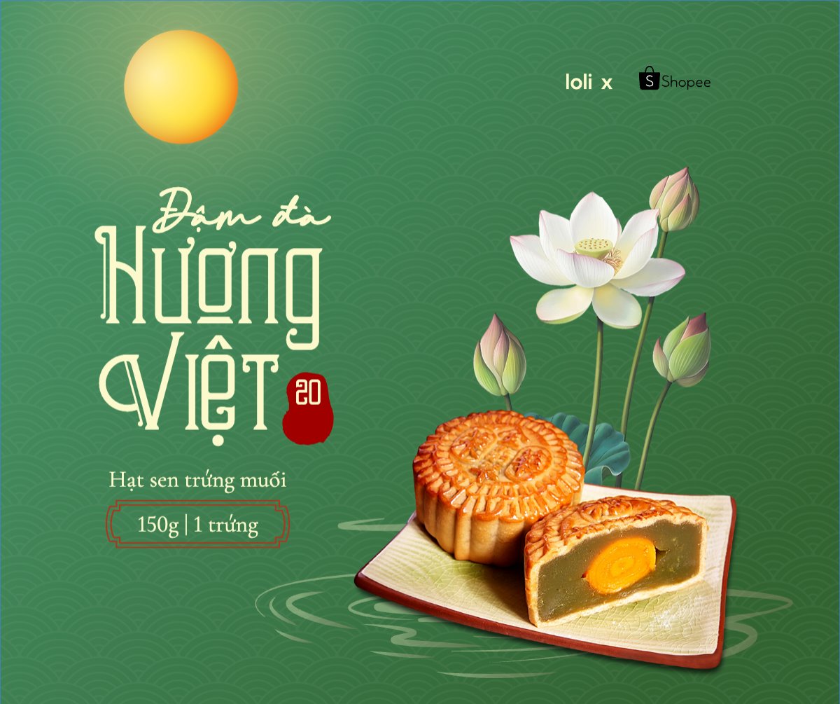 Mẫu Bài post MXH ngang Trung thu, Tết Đoàn Viên, mid-autumn festival, sự kiện, event, ẩm thực, thực phẩm, food, hiện đại, modern — LayerPic