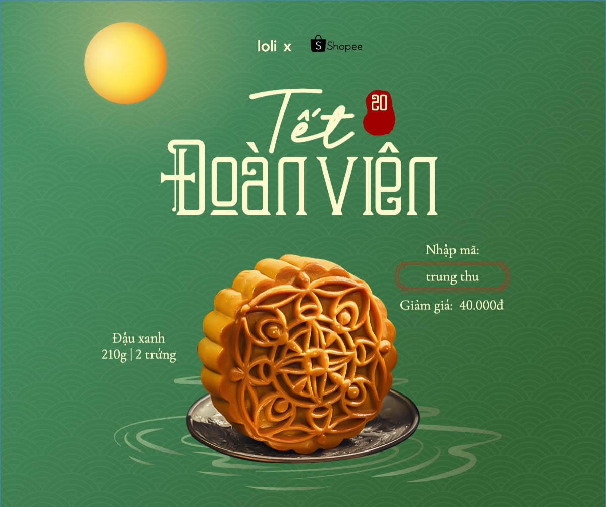 Mẫu Bài post MXH ngang Trung thu, Tết Đoàn Viên, mid-autumn festival, sự kiện, event, ẩm thực, thực phẩm, food, hiện đại, modern — LayerPic
