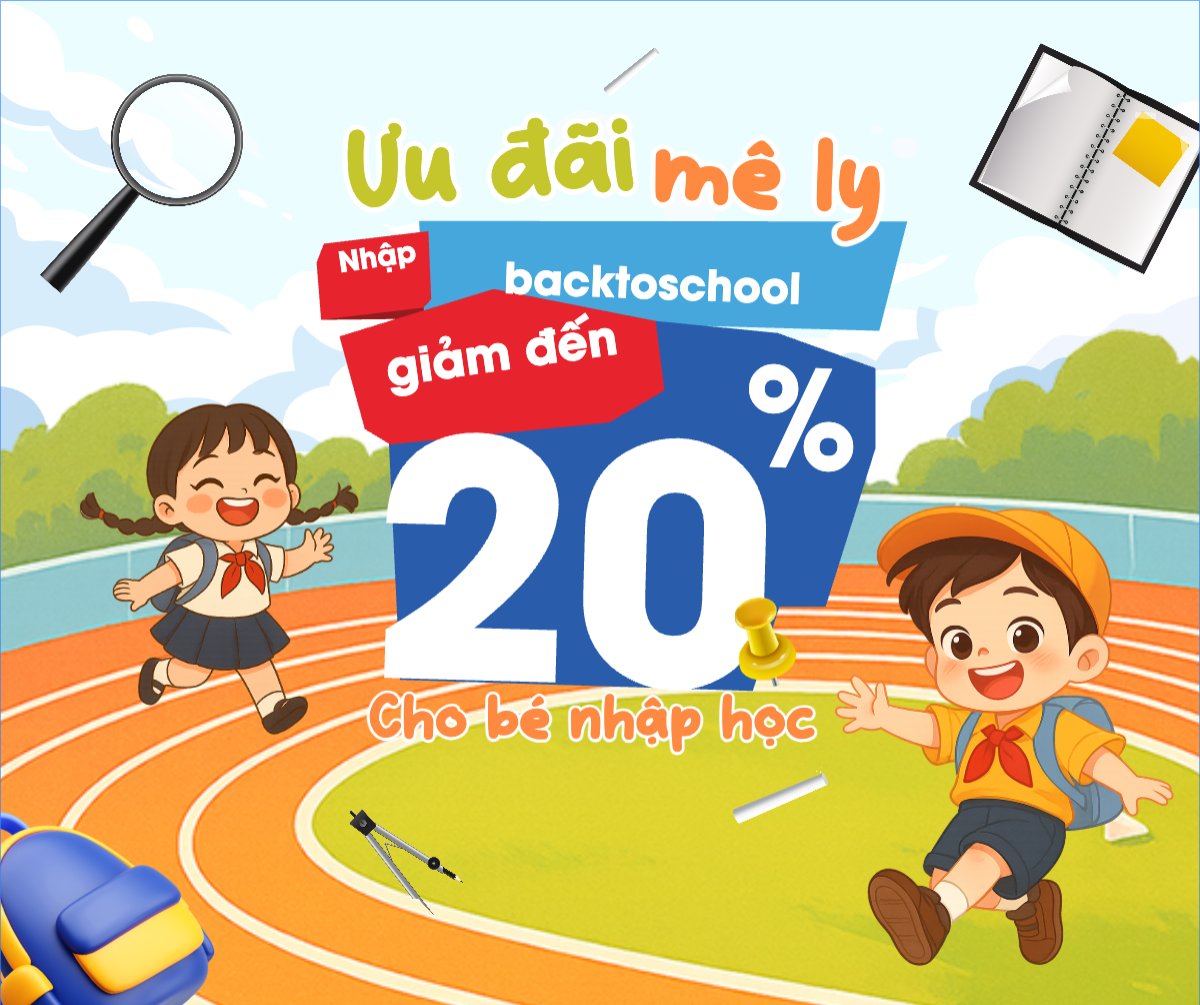 Mẫu Bài post MXH ngang Tựu trường, đến trường, nhập học, giáo dục, education, school, trường học, dễ thương, cute, chibi, hoạt hình, cartoon — LayerPic