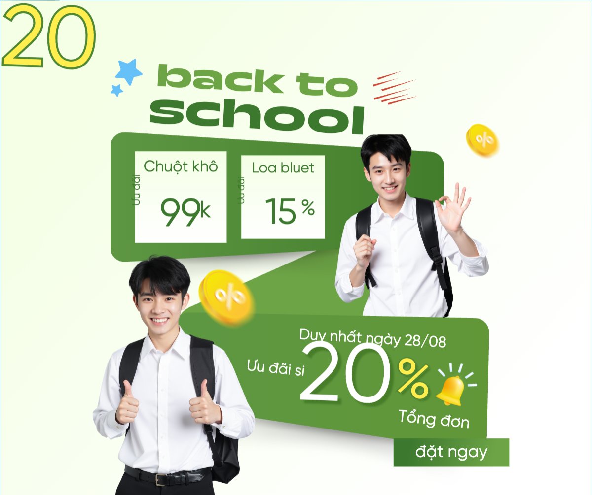 Mẫu Bài post MXH ngang Tựu trường, nhập học, văn phòng phẩm, giáo dục, education, school, trường học, hiện đại, modern — LayerPic