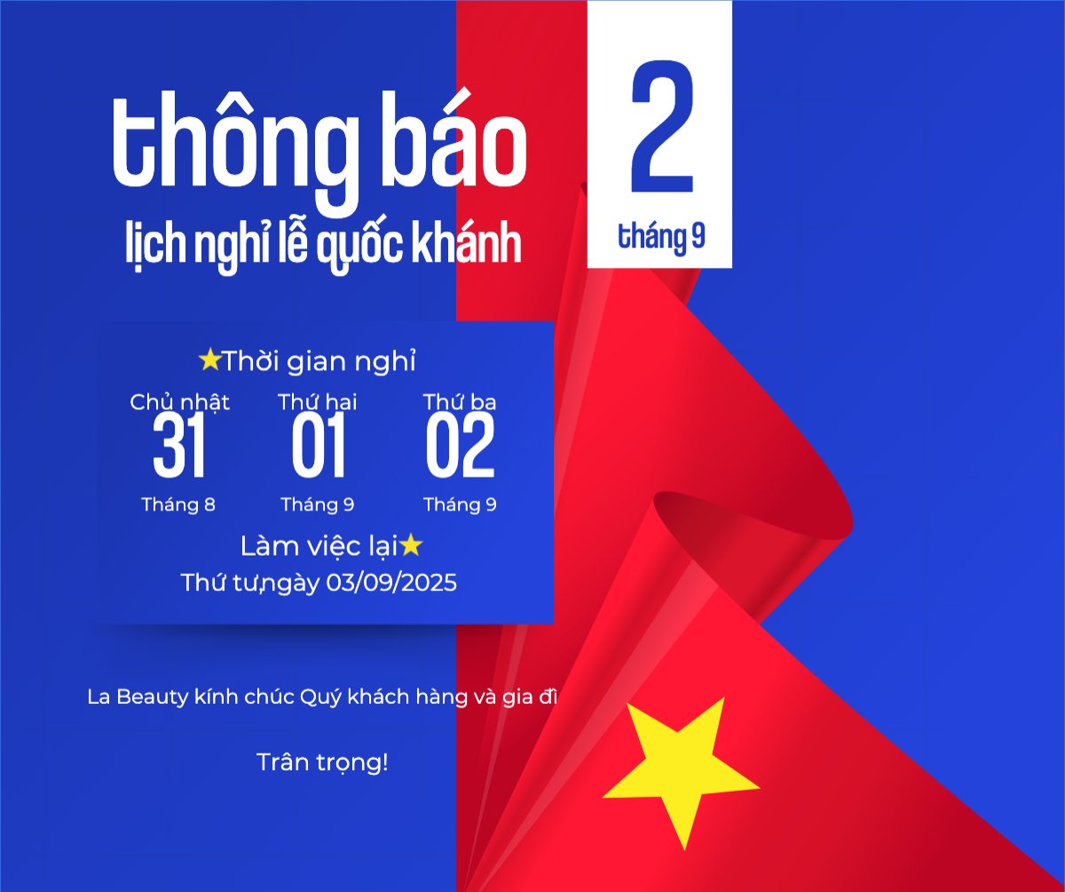 Mẫu Bài post MXH ngang 2/9, Quốc Khánh, lễ hội, thông báo, lịch nghỉ, Việt Nam, sự kiện, event, hiện đại, modern — LayerPic