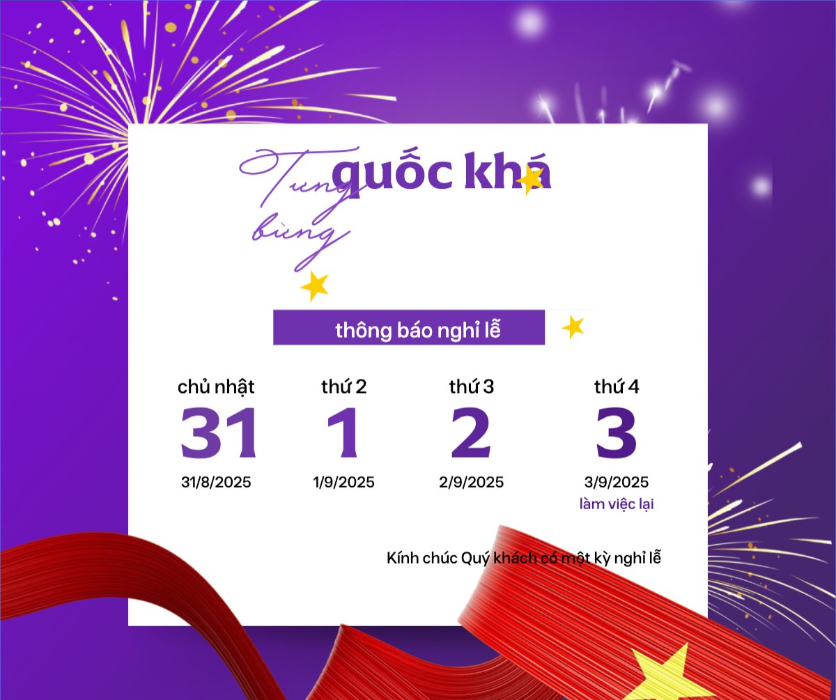 Mẫu Bài post MXH ngang 2/9, Quốc Khánh, lễ hội, thông báo, lịch nghỉ, Việt Nam, sự kiện, event, hiện đại, modern — LayerPic