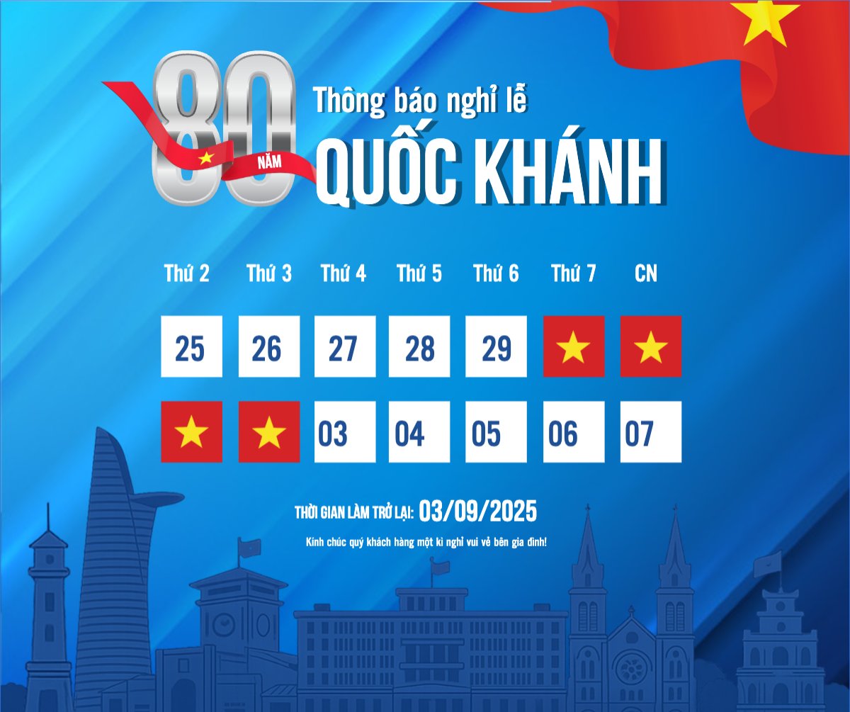 Mẫu Bài post MXH ngang 2/9, Quốc Khánh, lễ hội, thông báo, lịch nghỉ, Việt Nam, sự kiện, event, hiện đại, modern — LayerPic