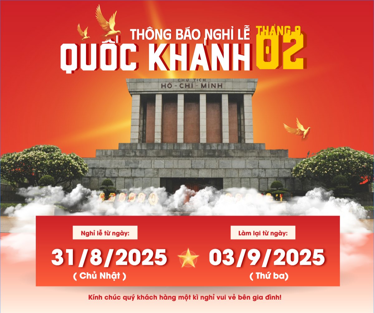 Mẫu Bài post MXH ngang 2/9, Quốc Khánh, lễ hội, thông báo, lịch nghỉ, Việt Nam, sự kiện, event, hiện đại, modern — LayerPic