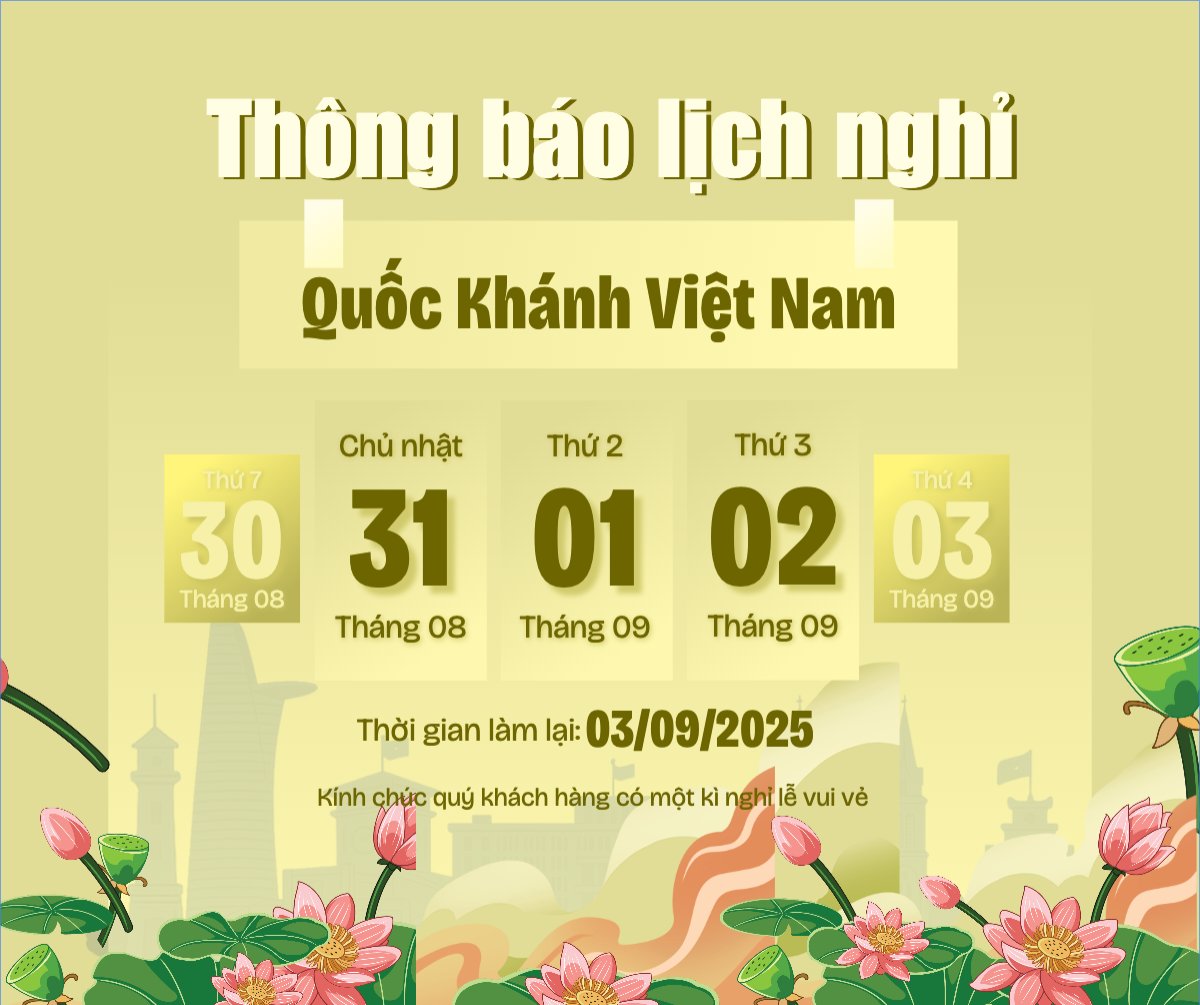 Mẫu Bài post MXH ngang 2/9, Quốc Khánh, lễ hội, thông báo, lịch nghỉ, Việt Nam, sự kiện, event, hiện đại, modern — LayerPic
