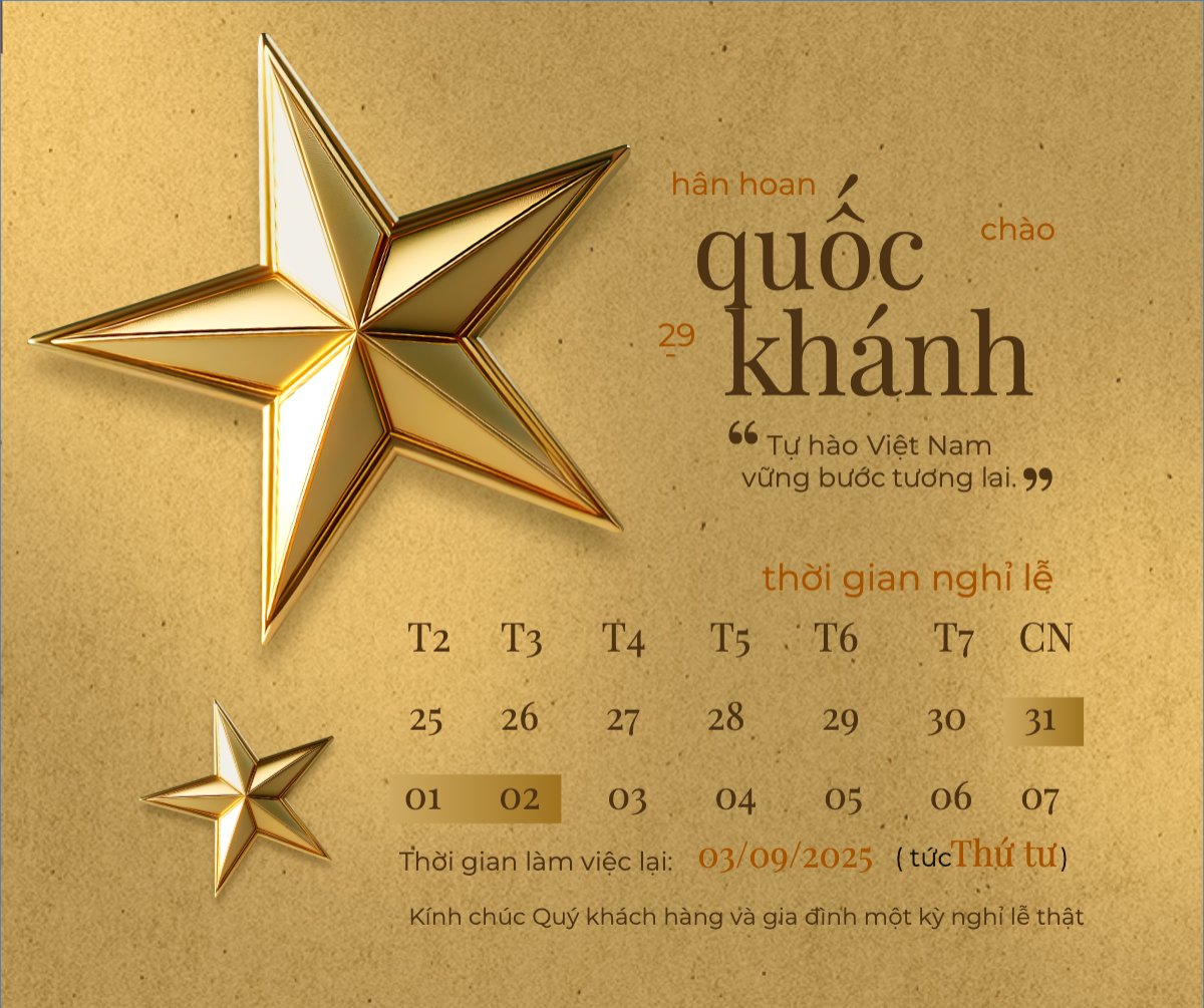 Mẫu Bài post MXH ngang 2/9, Quốc Khánh, lễ hội, thông báo, lịch nghỉ, Việt Nam, sự kiện, event, hiện đại, modern — LayerPic