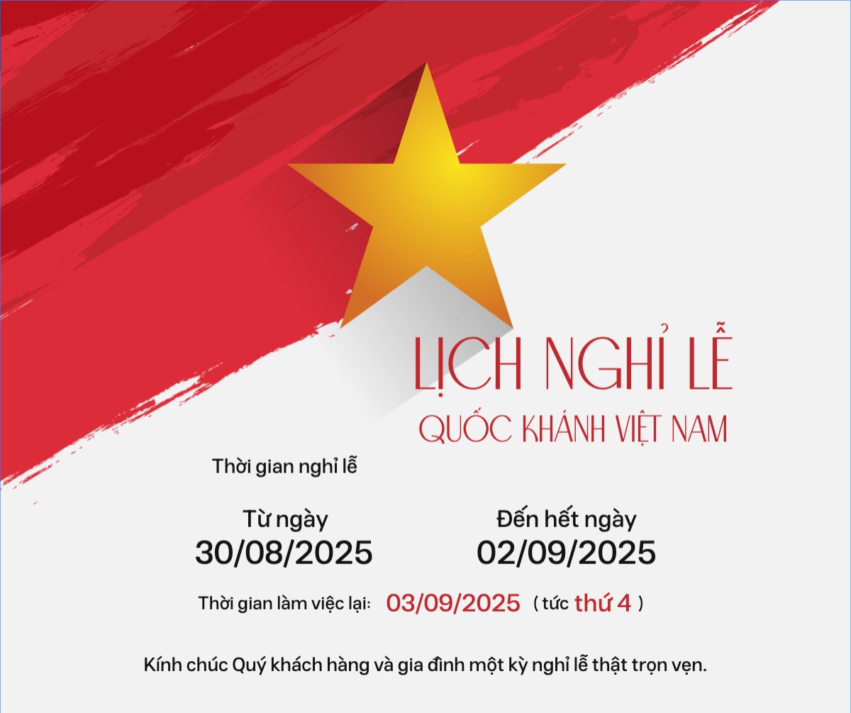 Mẫu Bài post MXH ngang 2/9, Quốc Khánh, lễ hội, thông báo, lịch nghỉ, Việt Nam, sự kiện, event, hiện đại, modern — LayerPic
