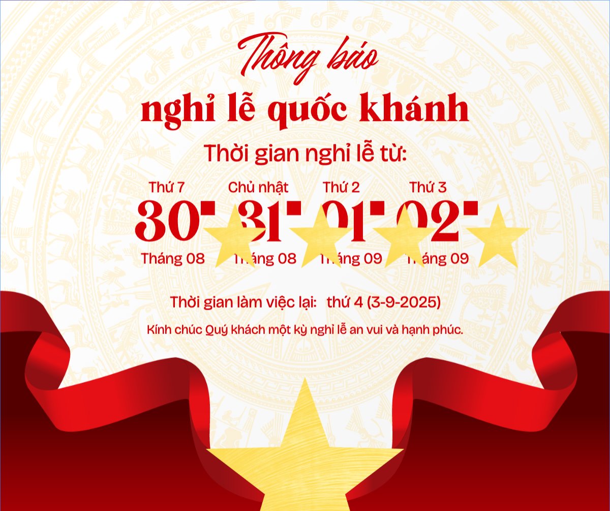 Mẫu Bài post MXH ngang 2/9, Quốc Khánh, lễ hội, thông báo, lịch nghỉ, Việt Nam, sự kiện, event, hiện đại, modern — LayerPic