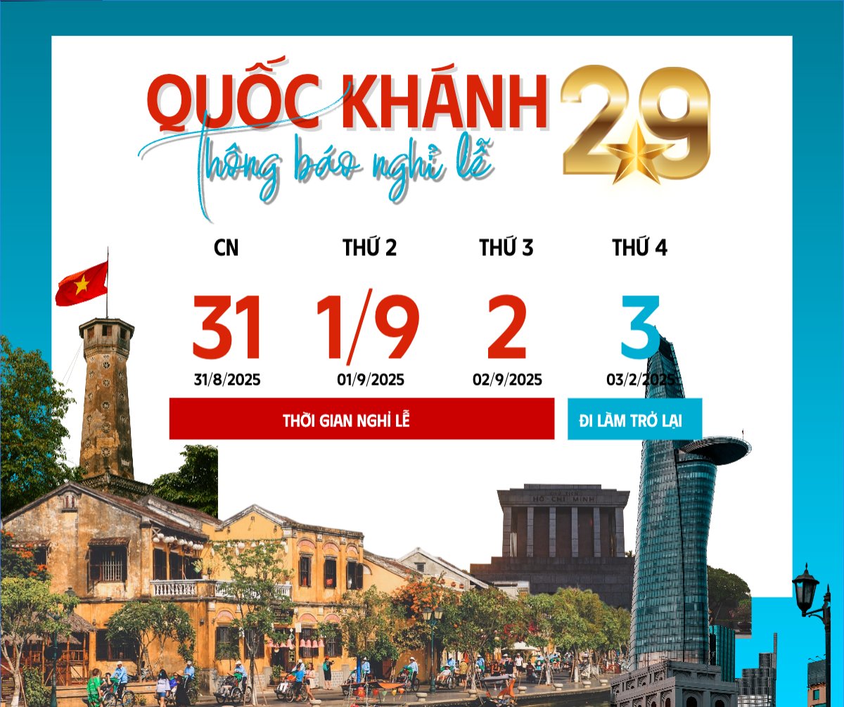 Mẫu Bài post MXH ngang 2/9, Quốc Khánh, lễ hội, thông báo, lịch nghỉ, Việt Nam, sự kiện, event, cổ điển, vintage, retro, classic — LayerPic