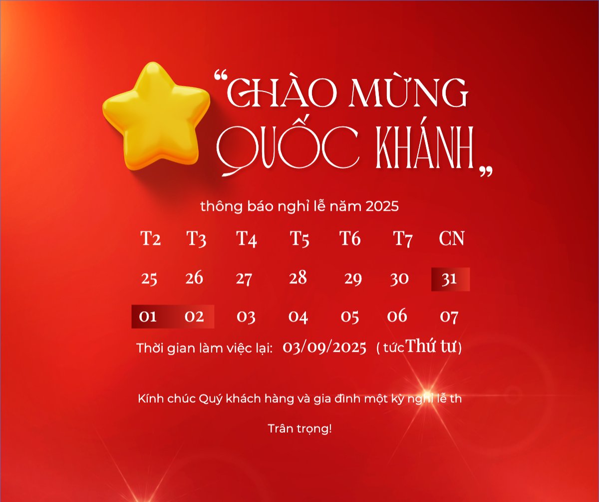 Mẫu Bài post MXH ngang 2/9, Quốc Khánh, lễ hội, thông báo, lịch nghỉ, Việt Nam, sự kiện, event, hiện đại, modern — LayerPic