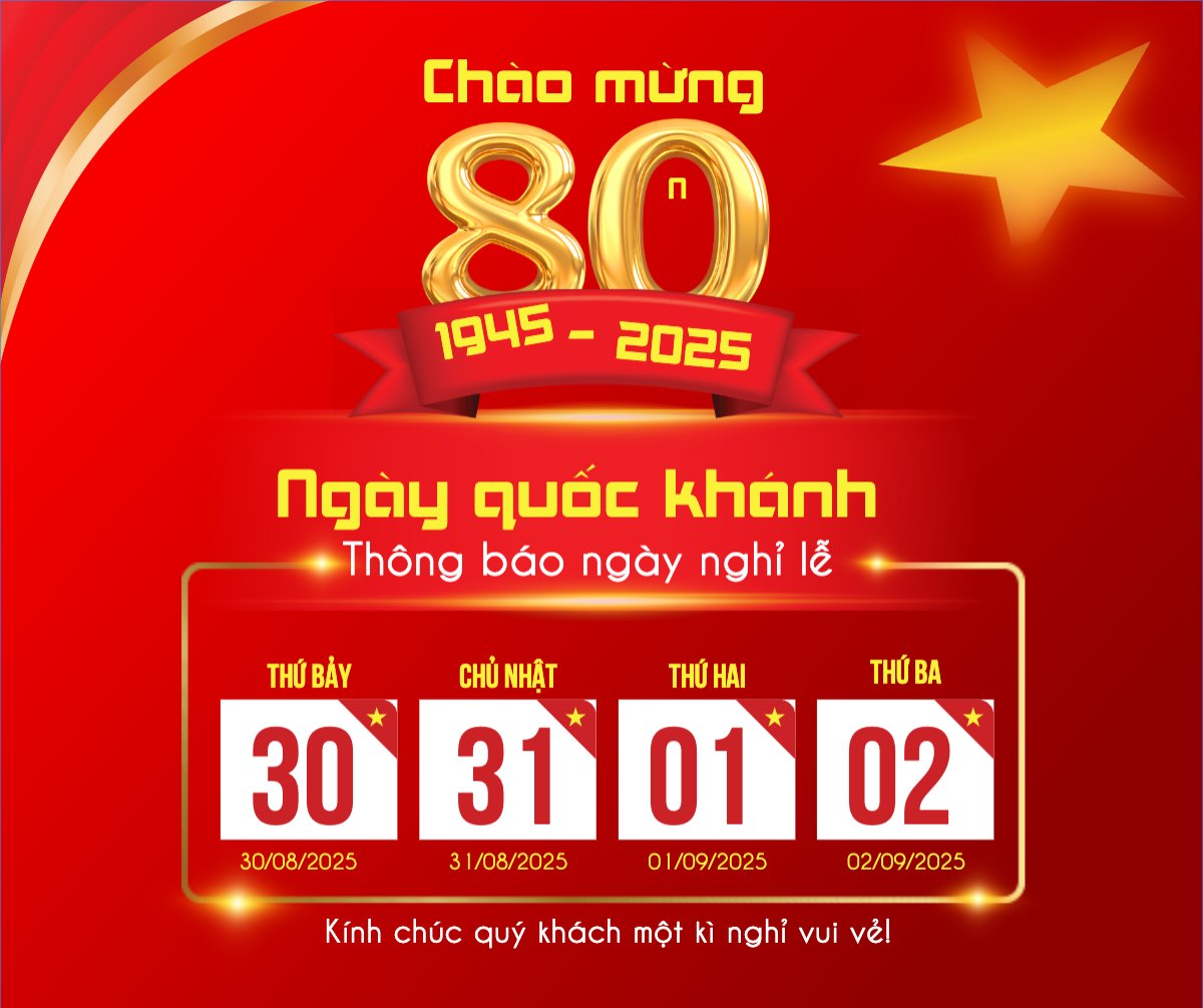 Mẫu Bài post MXH ngang 2/9, Quốc Khánh, lễ hội, thông báo, lịch nghỉ, Việt Nam, sự kiện, event, hiện đại, modern — LayerPic
